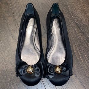 Coach Angelika Satin Bow Ballet Flats